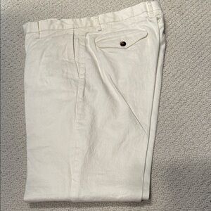 Men's Classic Cream Chinos. Linen 32z30